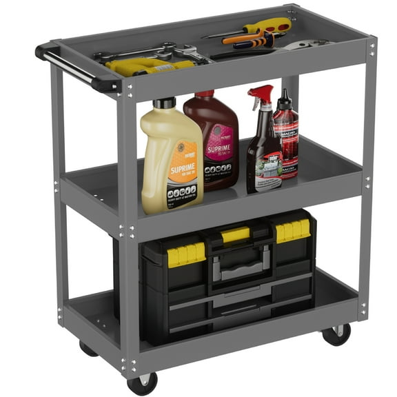 Nbcleanic 330 LBS Rolling Tool Cart, Heavy Duty Mechanic Cart, Metal Service Cart for Garage Workshop (Grey)​