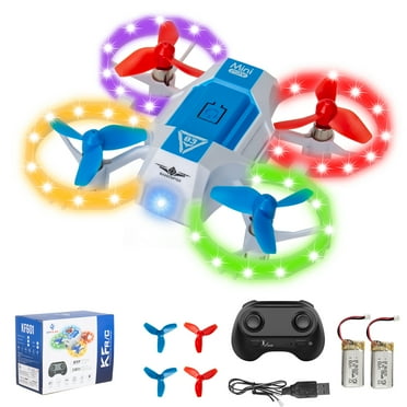 Nbpower 3.5 Inch Mini Drone for Kids 8-12, LED Remote Control Quadcopter Kids Drone Toys with 360° Flip, One Key Take Off Landing Function, Small Flying Drone Toys Gifts - Blue