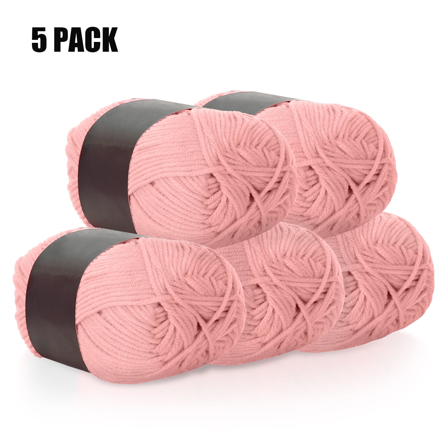 Nbpower [Pack of 5] Crochet Yarn for Crocheting, 600 Total Yards 4 Ply