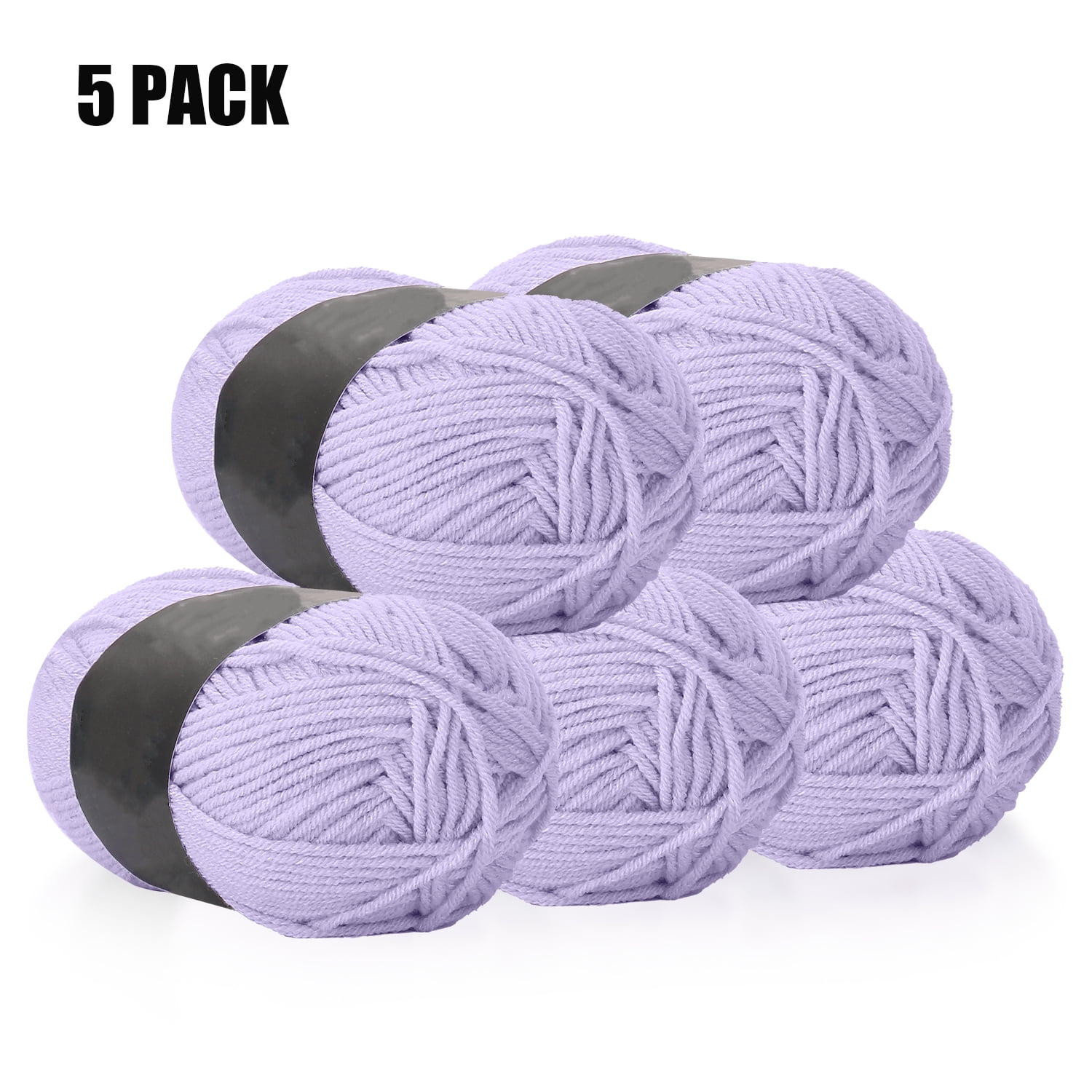 Nbpower [Pack of 5] Crochet Yarn for Crocheting, 600 Total Yards 4 Ply
