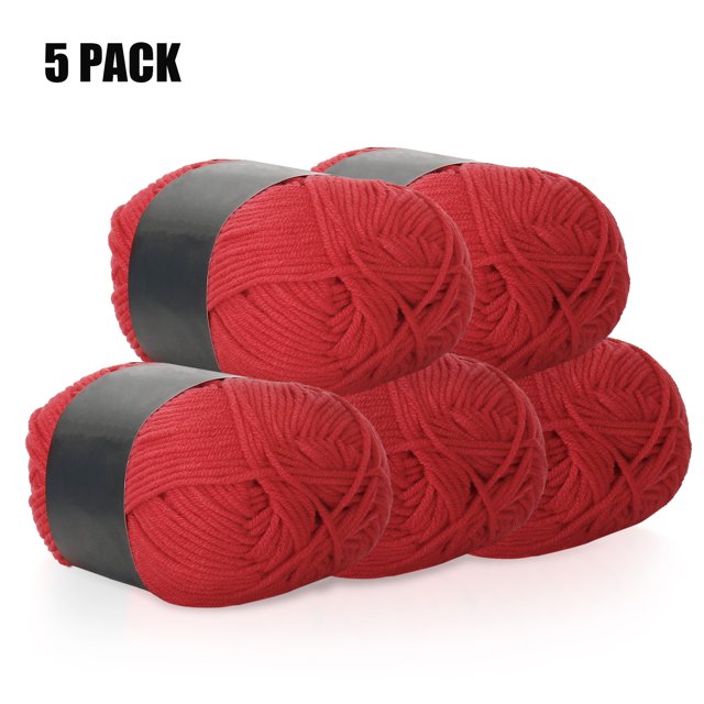 Nbpower [Pack of 5] Crochet Yarn for Crocheting, 600 Total Yards 4 Ply