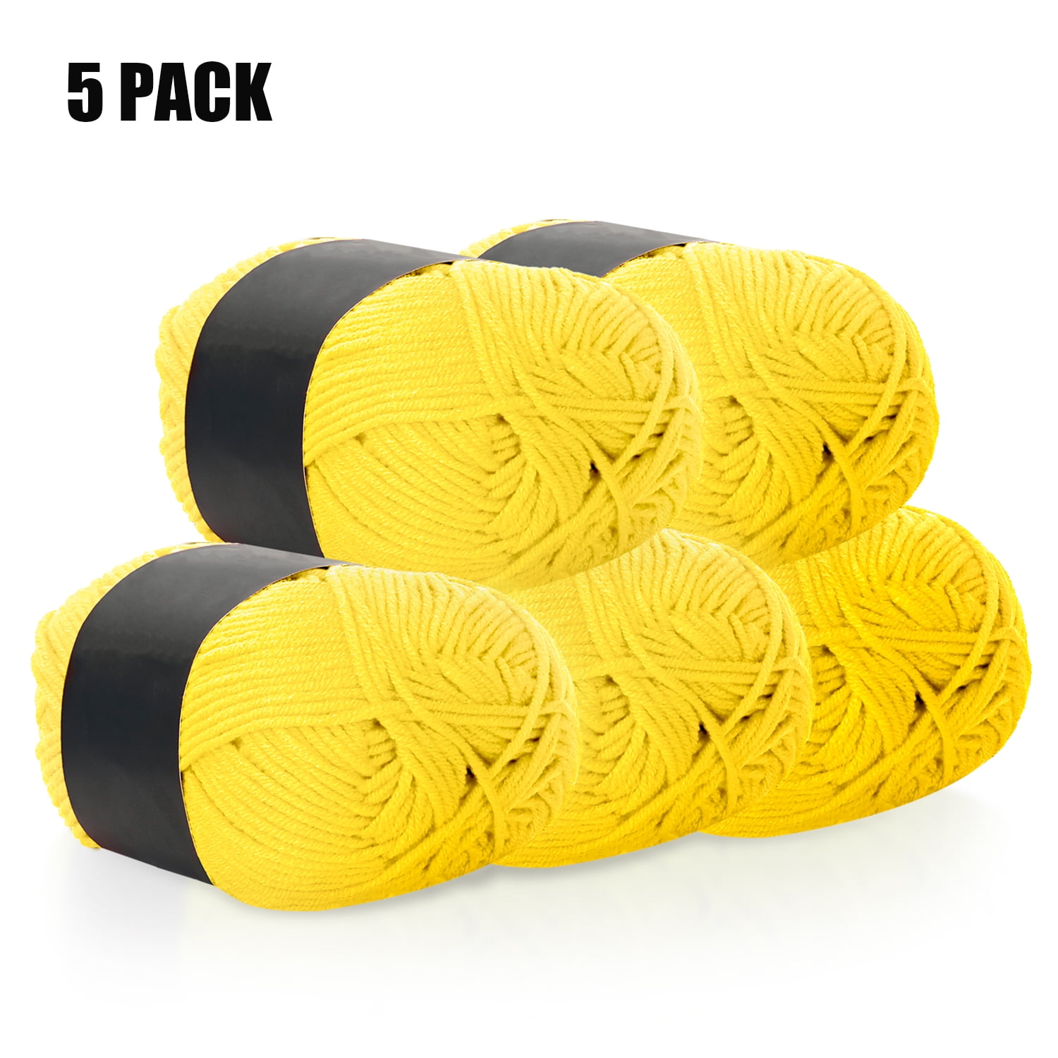 Nbpower [Pack of 5] Crochet Yarn for Crocheting, 600 Total Yards 4 Ply