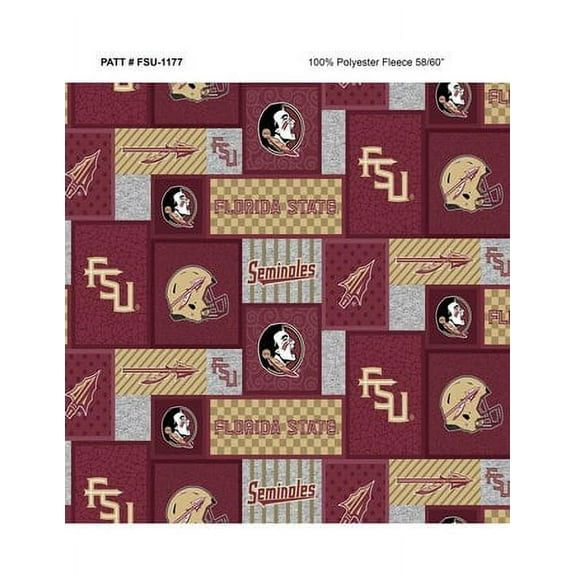 Ncaa-Florida State Fsu-1177 College Patch Crafting Fleece, By The Yard