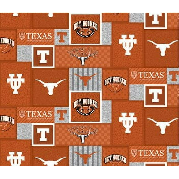 Ncaa-Texas Tx-1177 College Patch Crafting Fleece, By The Yard