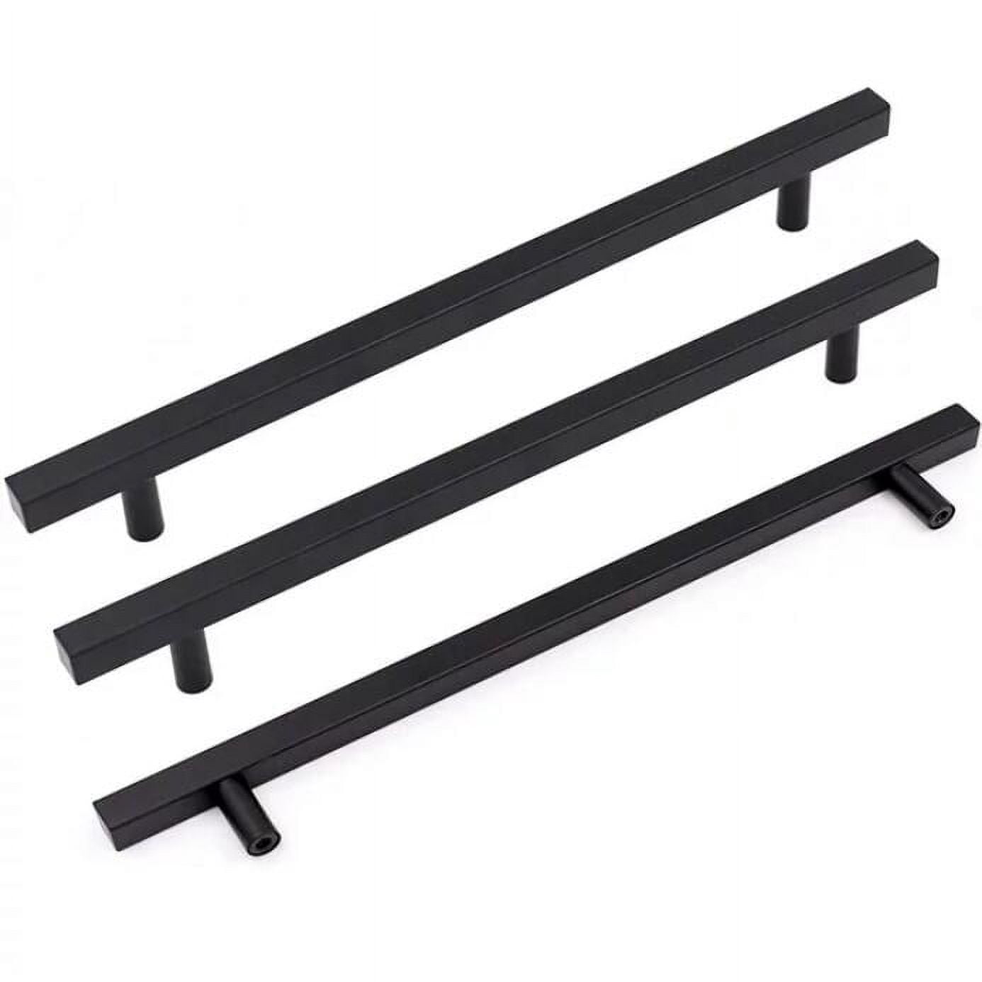 2-Pack Modern Black Aluminum Drawer Handles - 80cm Length, Round Edge, For Cabinets & Furniture