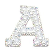 Ncandy Stickers, On Cobble Az Clothes Glitter Cobble Sew Craft for Diy Applique Letter Letters English Rhinestone Pearl Letters Supplies Decorative Stickers, English Alphabet Cloth Sticker