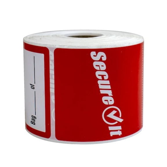 Ncco Red Permanent Secure It Label Roll, 2.5 x 6 inch -- 2 rolls per case