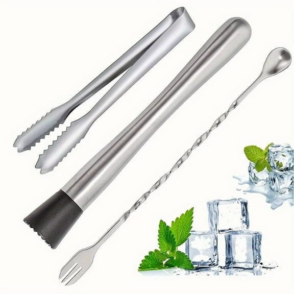 Ncheli 3-Piece Stainless Steel Cocktail Mixing Set