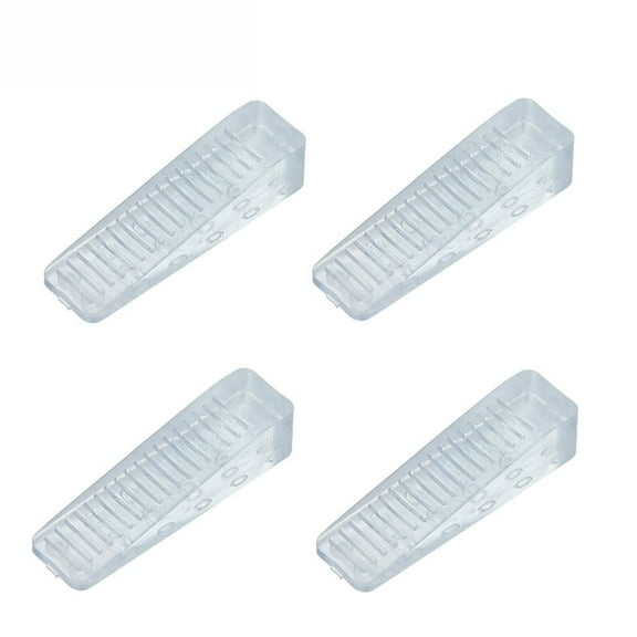 Ncheli 4-Piece Clear Rubber Door Chocks, 4-Pack