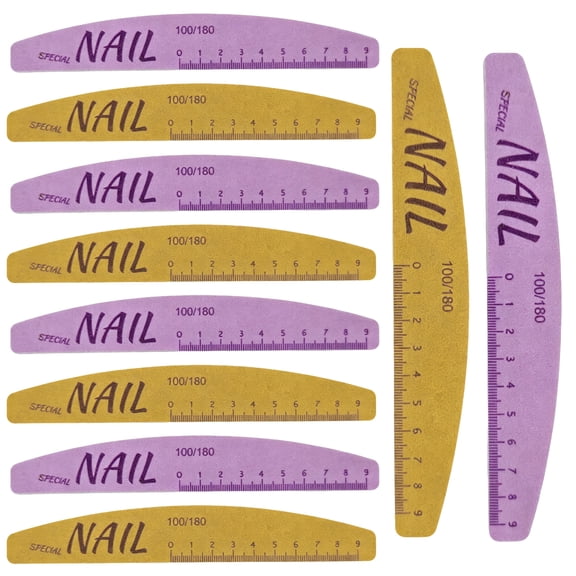 Ncheli Hygienic 100 Grit Nail File, Purple, 10 Pieces