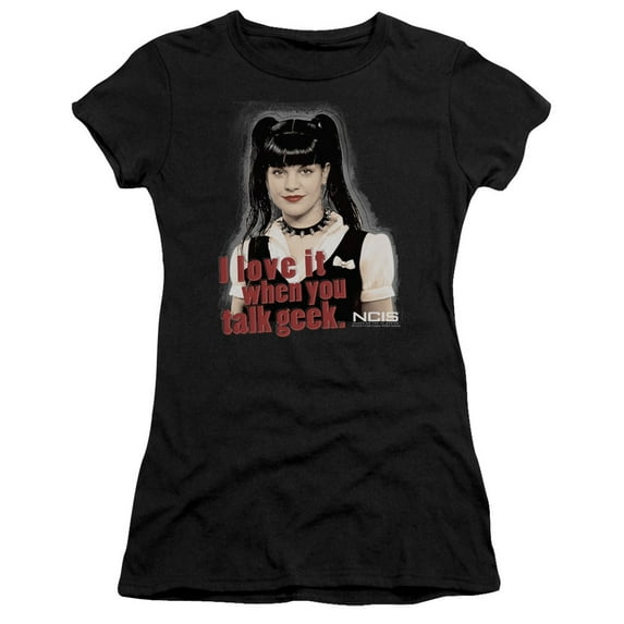 Ncis Geek Talk Junior Women's Sheer T-Shirt Black