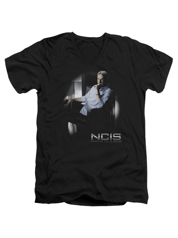 Ncis Gibbs Ponders Adult V-Neck T-Shirt Black