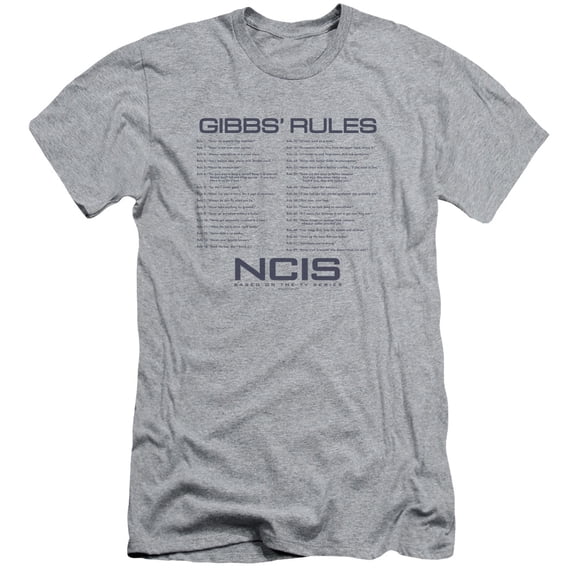 Ncis Gibbs Rules Adult 30/1 T-Shirt Athletic Heather