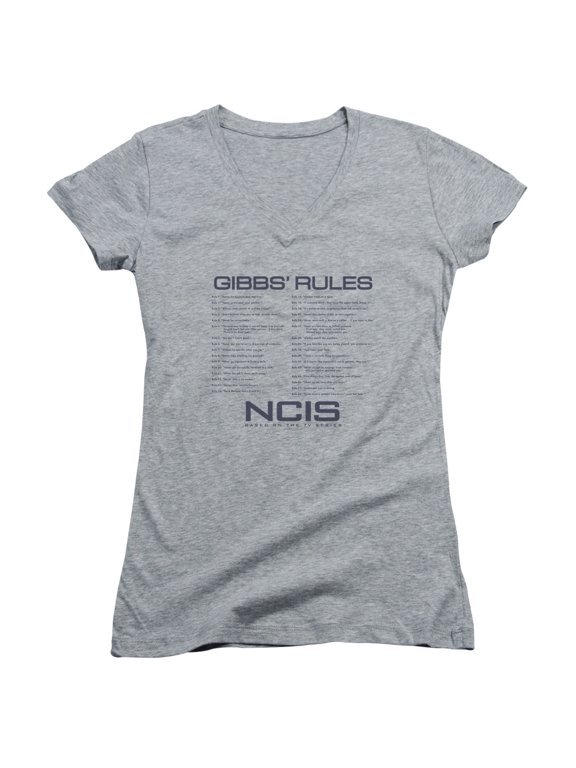 Ncis Gibbs Rules Junior Women's V-Neck T-Shirt Athletic Heather