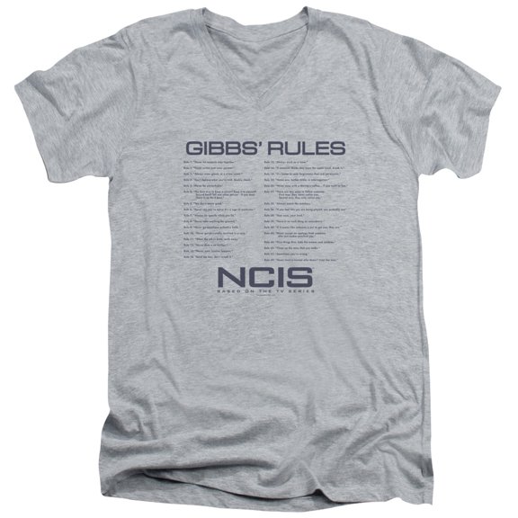 Ncis - Gibbs Rules - Slim Fit V Neck Shirt - Small