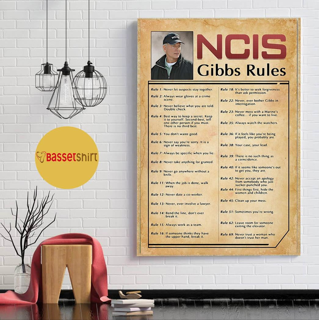 Ncis Gibbs Rules print 16 x 24 Inch Poster - Walmart.com