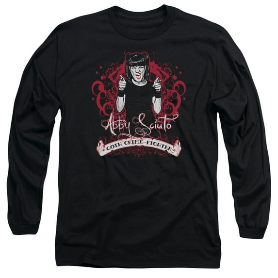 Ncis Goth Crime Fighter Long Sleeve Adult 18/1 T-Shirt Black