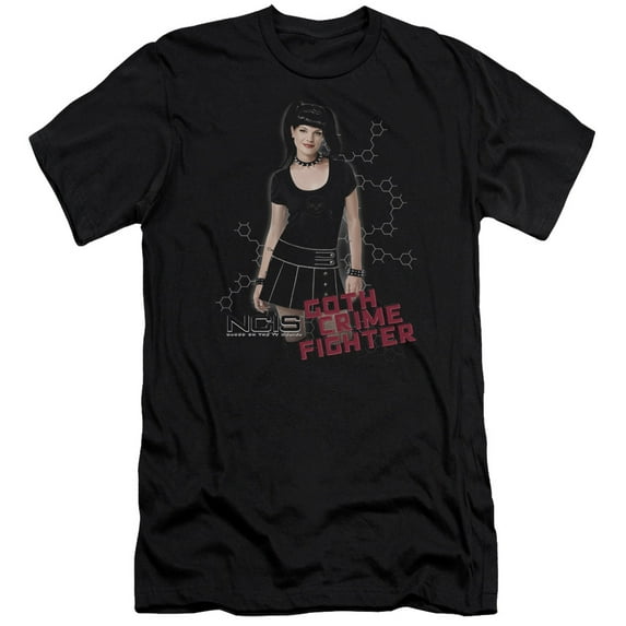 Ncis Goth Crime Fighter Premium Canvas Adult Slim Fit 30/1 T-Shirt Black