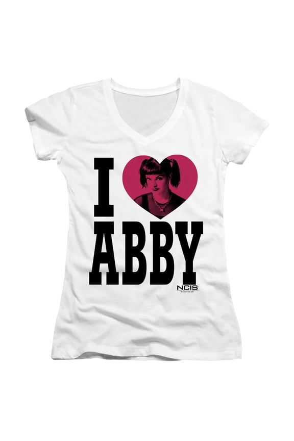 Ncis I Heart Abby Junior Women's V-Neck T-Shirt White