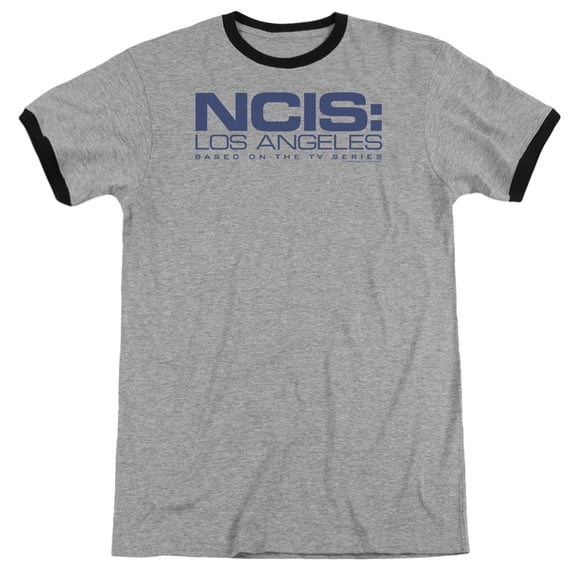 Ncis La Logo Adult Ringer Heather Black