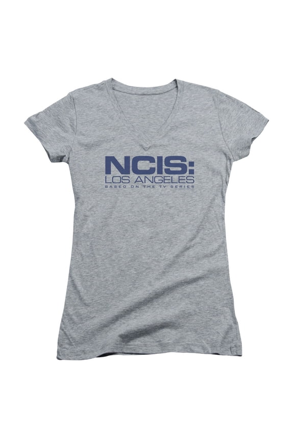 Ncis La Logo Junior Women's V-Neck T-Shirt Athletic Heather