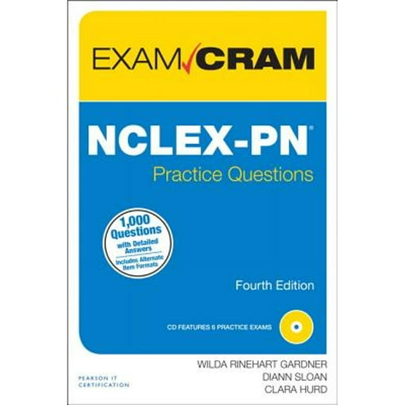 Pre-Owned Nclex-PN Practice Questions Exam Cram [With CDROM] (Paperback) 0789753146 9780789753144