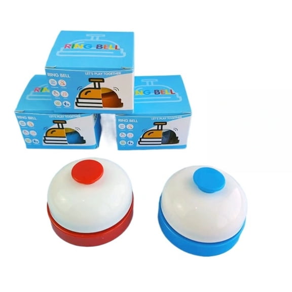 Ncong 2-Pack Call Bell, Desk Service Bell for Game, Office, Restaurant, Red & Blue, Multi-Purpose Ring Bell