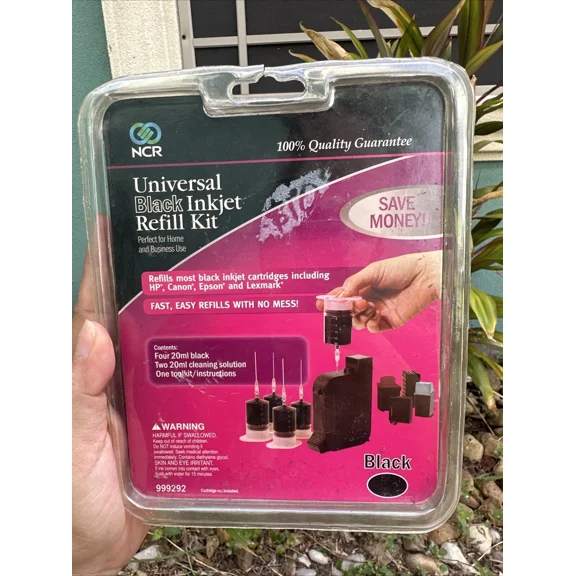 Ncr Universal Ink Jet Black Refill Kit 999292 *New* E9B