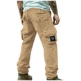 thumbnail image 1 of Ndbuld Athletic Fit Jeans Mens Fashion Joggers Sports Pants - Cotton Pants Sweatpants Trousers Mens Long Pants Christmas Gift,Khaki,2XL, 1 of 4