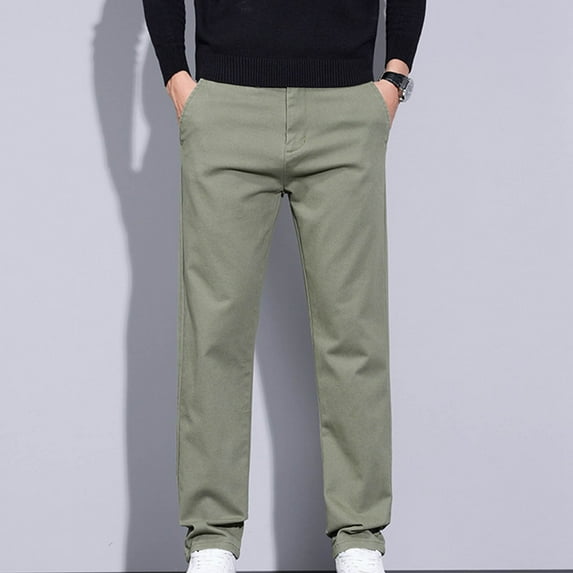 Ndbuld Authentics Men's Regular Fit Comfort Flex Waist Jean Athletic Fit Jeans Men's Fashion Casual Solid Color Cargo Zipper Pockets Elastic Waist Full Length Pants Christmas Gift,Army Green,XL