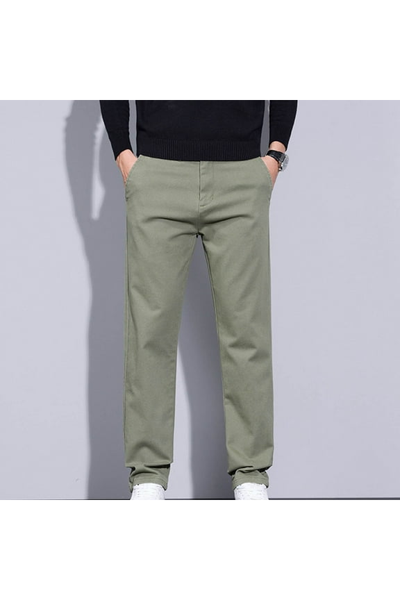 Men's Regular Fit Comfort Flex Waist Jean Athletic Fit Jeans Men's Fashion Casual Solid Color Cargo Zipper Pockets Elastic Waist Full Length Pants Christmas Gift,Army Green,XL
