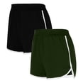 thumbnail image 1 of Ndbuld Biker Shorts Women with Pockets 2PCS Solid Color Shorts for Women Casual Loose Comfy Elastic Waist Yoga Athletic Short Pants Trendy Beach Shorts with Pockets Army Green 2XL, 1 of 2