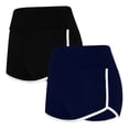 thumbnail image 1 of Ndbuld Biker Shorts Women with Pockets Summer Solid Color Shorts for Women Casual Loose Comfy Elastic Waist Yoga Athletic Short Pants Trendy Beach Shorts Todays Deals Navy XL, 1 of 8