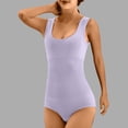 thumbnail image 1 of Ndbuld Bodysuit for Women Mid-Thigh Shaperwear Women's 1PC Shapewear with Seamless Compression And Enhanced Plastic Compression Jumpsuit,S-2XL,Purple,M, 1 of 9