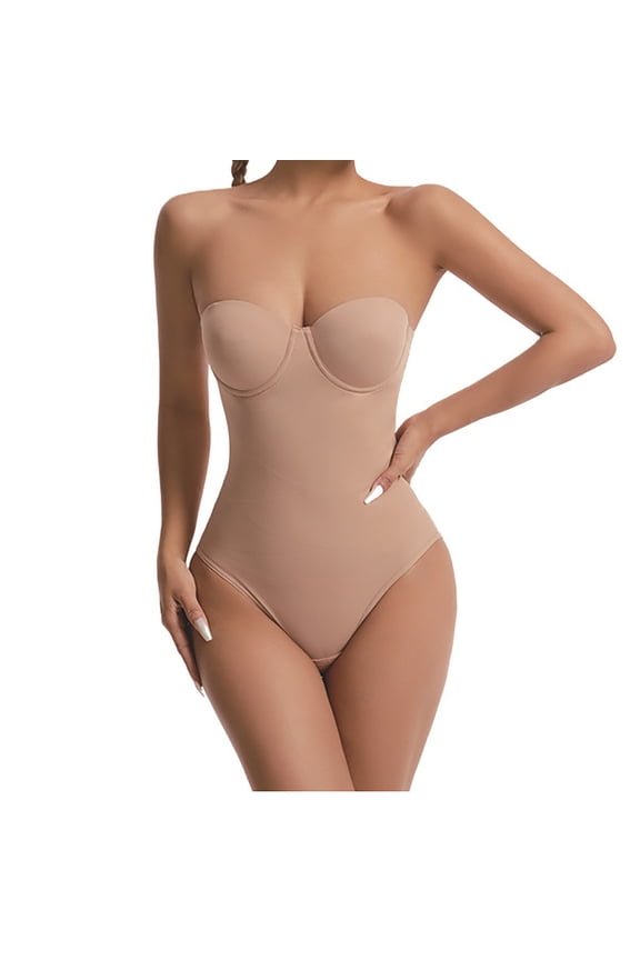Bodysuit for Women Shapewear Bra formal Dress Corset Body Shaping Waist Cinching Hip Lifting Jumpsuit Shapewear Clothes Under $5,S-2XL,Beige,XL