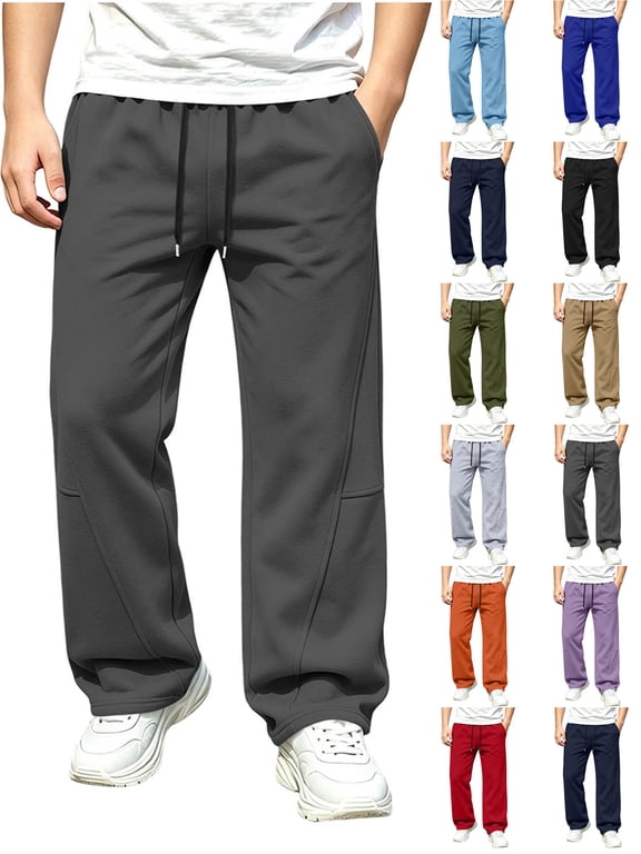 Boy's Charge Cargo Pant Solid Color Straight Wide-leg Casual Sportswear Elastic Waist Side Pocket Full Length Pants Kids Dark Gray 14-15Years