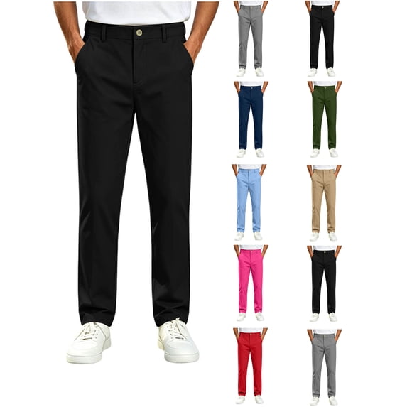 Ndbuld Boy's Charge Cargo Pant Straight Chino Pants Classic Flat Front Casual Trousers Multi Color Daily Wear Pants Kids Black 7-8 Years
