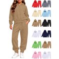 thumbnail image 1 of Ndbuld Boys Girls Full Zip Hoodie Jogger Pants Tracksuit, Casual Solid Color Sweatsuit Outfit with Kangaroo Pocket, 1 of 7