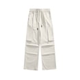 thumbnail image 1 of Ndbuld Cargo Pants Men's Solid Color Pocket Workwear Pantscasual Straight Leg Pants,White,L, 1 of 1