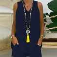 thumbnail image 1 of Ndbuld Casual Workout Two Piece Outfits for Women Short Sleeve Crop High Waist Foldover Shorts Tracksuit Sets Clearance Sales Online Deals Navy L, 1 of 3