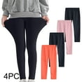 thumbnail image 1 of Ndbuld Children's Clothing Girls School Uniform Pants 4PC Toddler Kids Comfortable Leggings For Girls Leggings Great For Softness And Breathability Pants ,Orange,110cm/43.31in (5 Years), 1 of 1