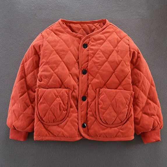 Ndbuld The Children's Place Baby & Toddler Boys 2-8 Years Children's Casual Solid Color Pocket Button Warm Cotton Clothing Long Sleeved Hooded Casual Jacket/jacket on Clearance 130,2-8 Years