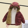thumbnail image 1 of Ndbuld The Children's Place Baby & Toddler Boys New Winter Down Long Sleeved Hooded Jacket Children's Long Sleeved Hooded Bear Ear Casual Outdoor Jacket Up to 65% off 1 Years, 1 of 7