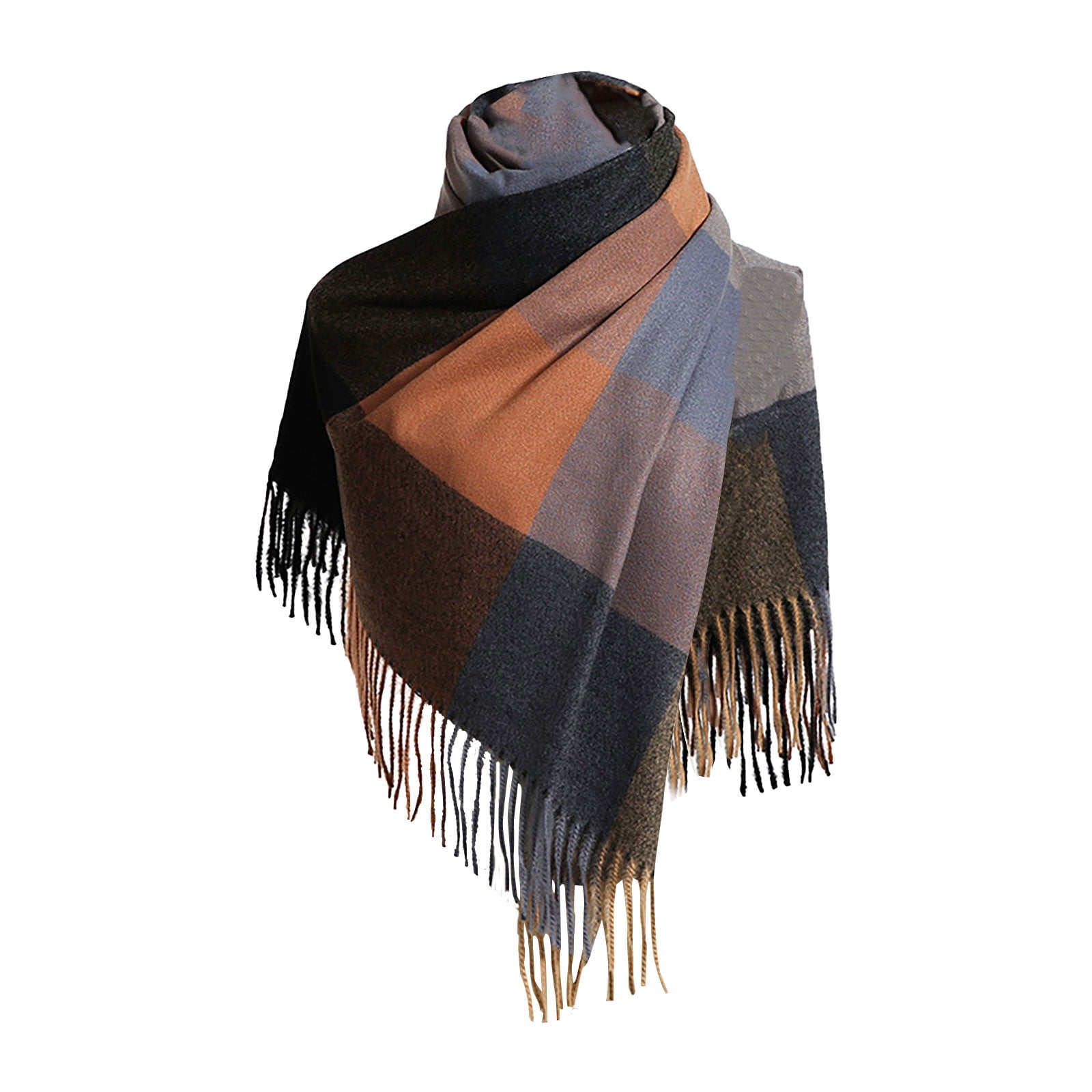 Women Summer Stripe Plaid Soft Triangle Scarf