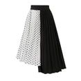 thumbnail image 1 of Ndbuld on Clearance Womens Skirt Boho Elastic High Waist Ankle High Waisted A-Line Long Maxi Skirt Fashion Women Winter New Solid Color High Waist Lattice Skirt,White,3XL, 1 of 2