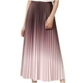 thumbnail image 1 of Ndbuld on Clearance Womens Skirt Boho Elastic High Waist Ankle High Waisted A-Line Long Maxi Skirt Ladies' Gradient Pleated Skirt With High Waist And Slim A-line Skirt,Khaki, 1 of 5