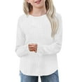 thumbnail image 1 of Ndbuld The Children's Place Girls' Long Sleeve Basic Layering T-Shirt White 120cm/47in 5Y, 1 of 9