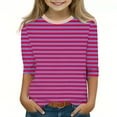 thumbnail image 1 of Ndbuld Girls' Long Sleeve Tees Kids T-Shirts Soft Toddler Girls Crewneck T-Shirts Hot Pink 150cm/59in 9Y, 1 of 5