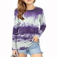 thumbnail image 1 of Ndbuld Great Gifts for Less Girls Long Sleeve Shirts Cotton T-Shirts Long-Sleeve Tagless Layering Tees for Youth Teen Girls Purple 150cm/59in 9Y, 1 of 5