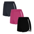 thumbnail image 1 of Ndbuld High Waist Athletic Shorts for Womens 3PCS Solid Color Shorts for Women Casual Loose Comfy Elastic Waist Yoga Athletic Short Pants Trendy Beach Shorts Multicolor 2XL, 1 of 1